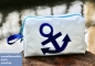 Preview: Segeltuch Kulturtasche mit blauen Anker groß